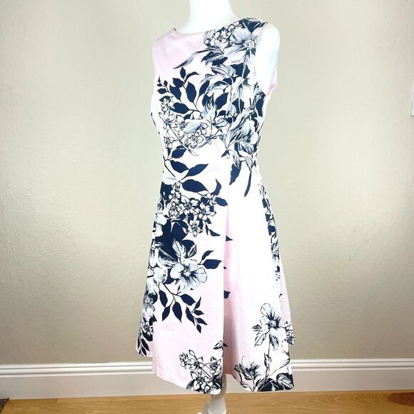 Lauren Ralph Lauren Dresses & Skirts - ~ 10 Lauren Ralph Lauren Dress Pink Cocktail A-line Sleeveless Floral Knee Midi
